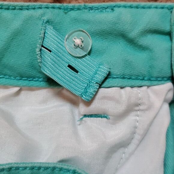 True Craft Denim Distressed Capris Tourquoise Green Girls Size 12 - Picture 8 of 10